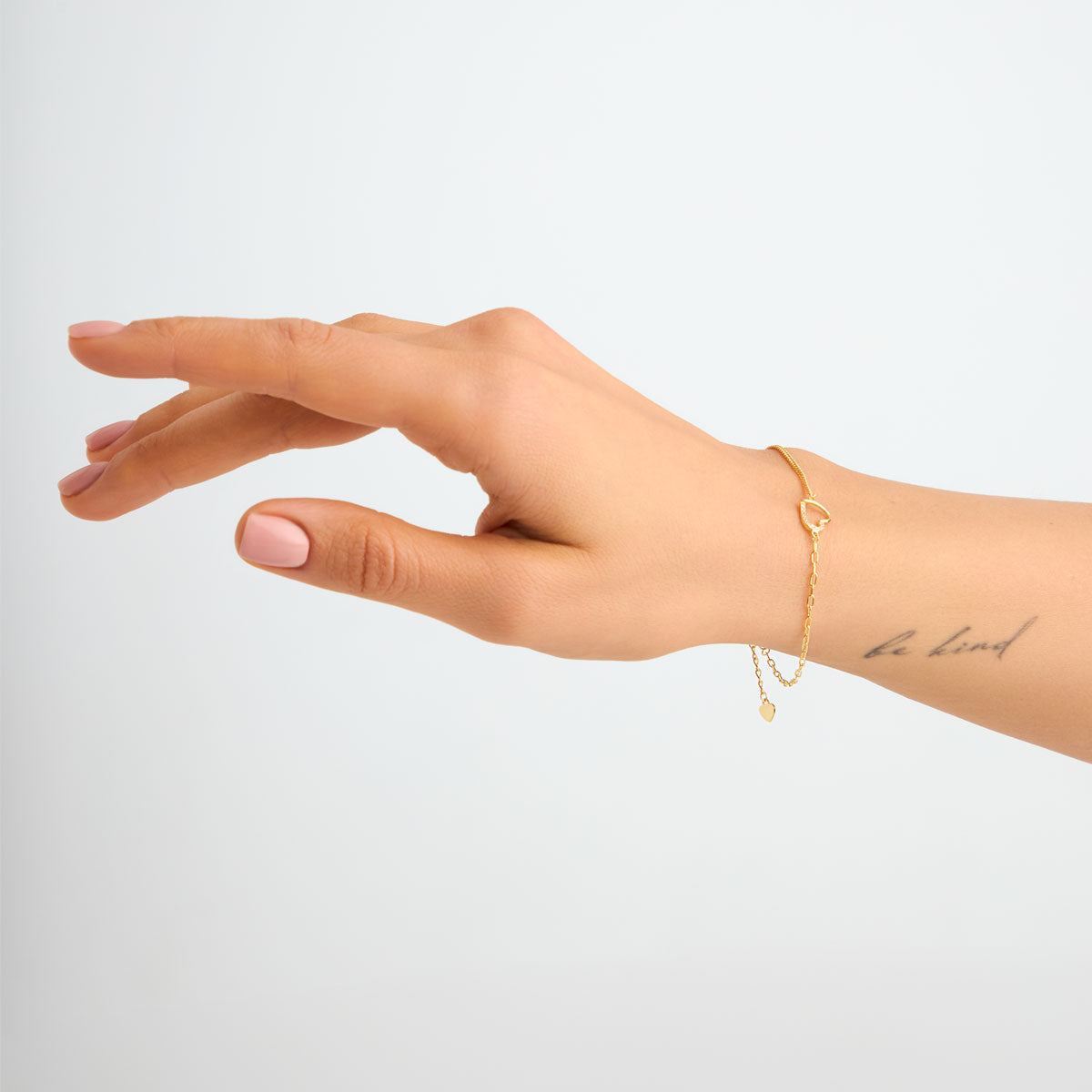 Bransoletka srebrna pozłacana z cyrkoniami - serce