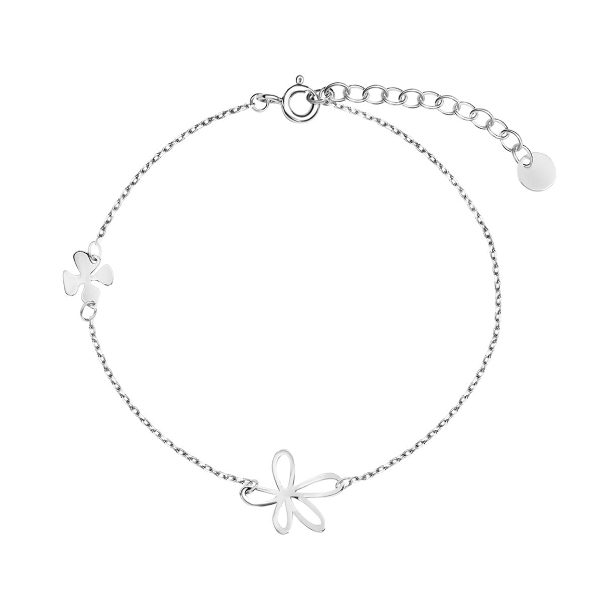 Bransoletka srebrna  - kwiat - Natura