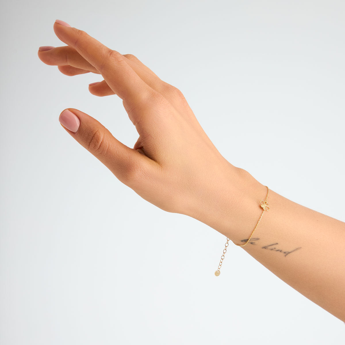 Bransoletka srebrna pozłacana - koniczyna - Natura