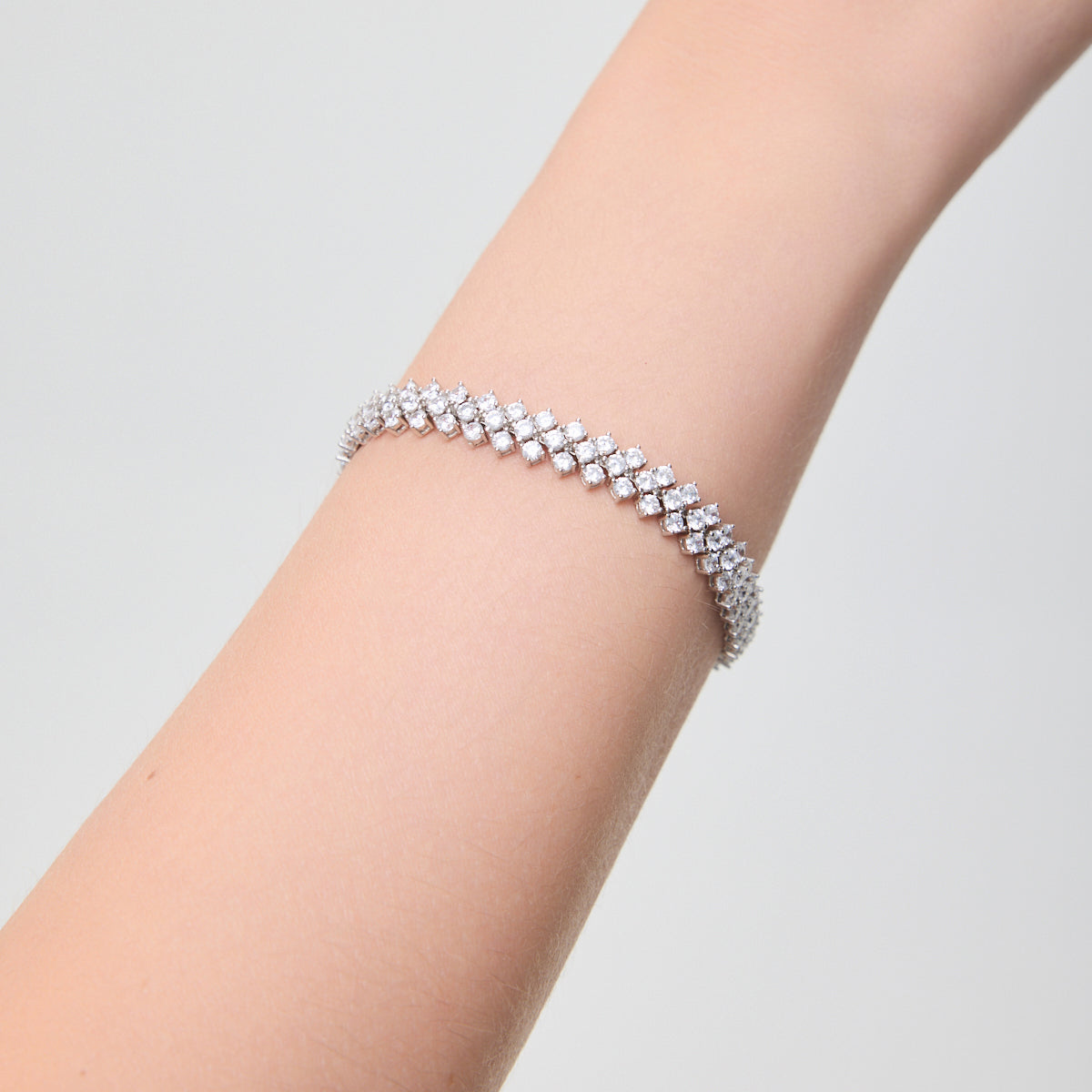 Bransoletka srebrna z cyrkoniami - Evento