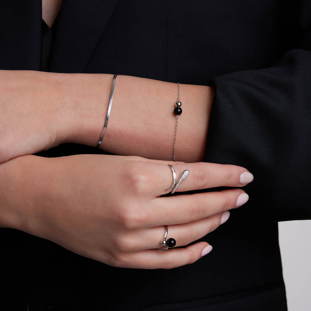 Bransoletka srebrna - żmijka