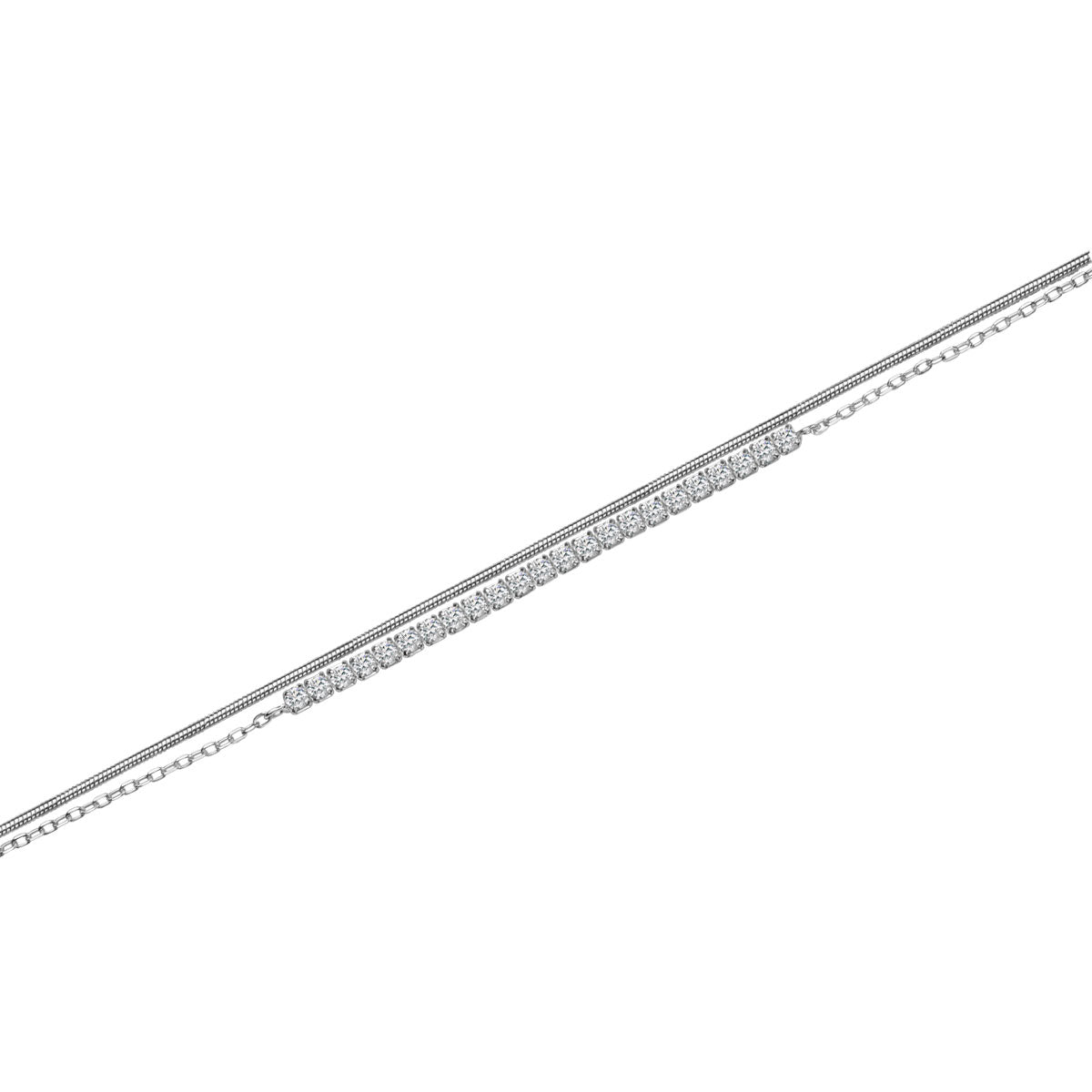 Bransoletka tenisowa srebrna z cyrkoniami