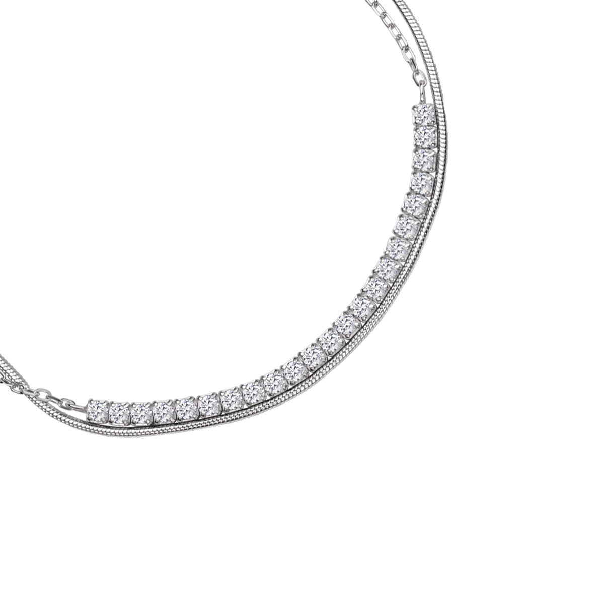 Bransoletka tenisowa srebrna z cyrkoniami