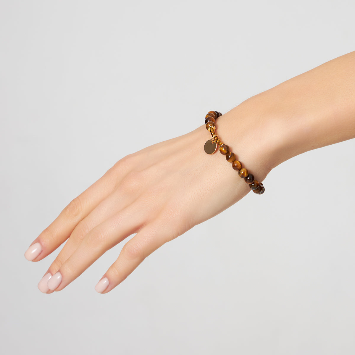 Bransoletka srebrna pozłacana z tygrysim okiem