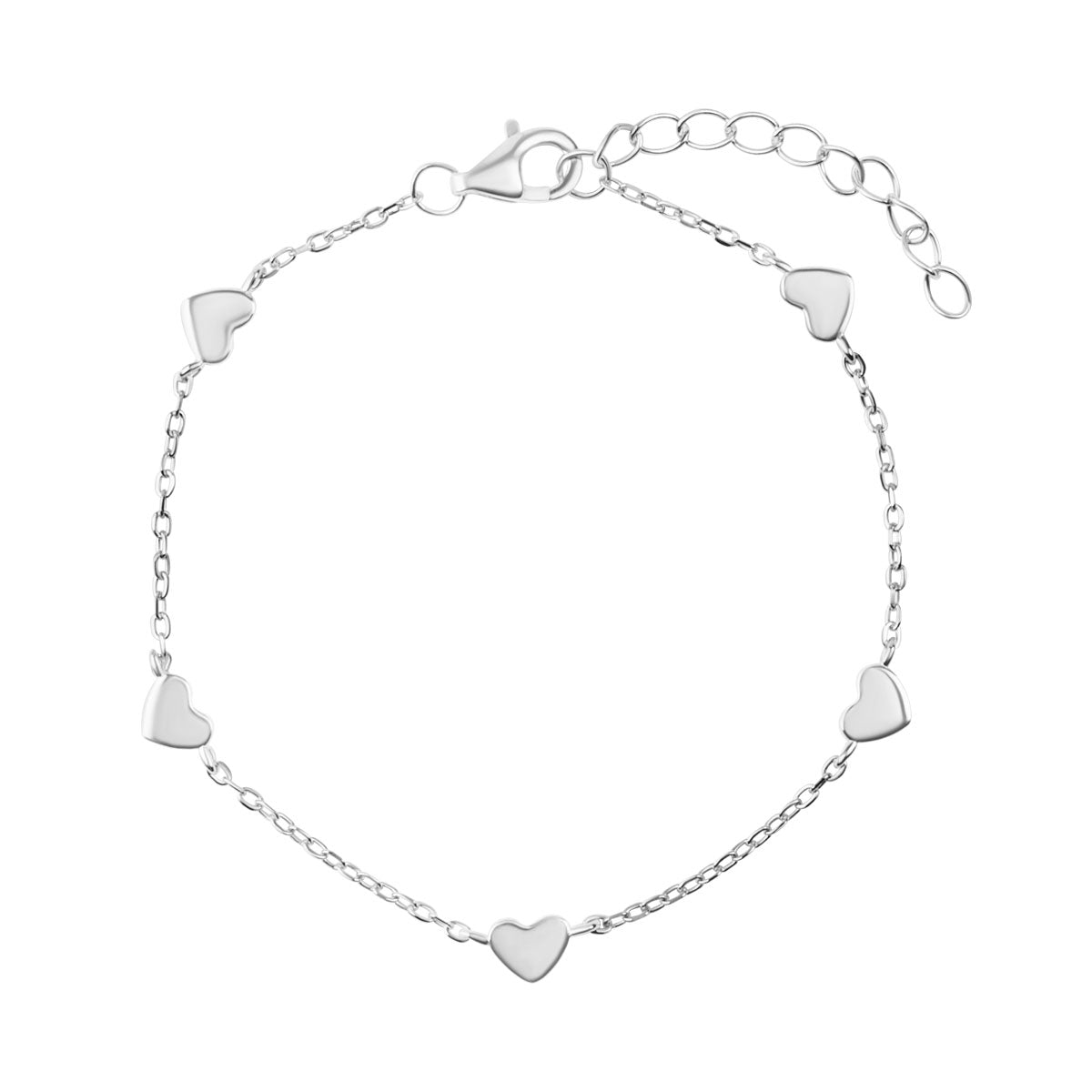 Bransoletka srebrna - serca