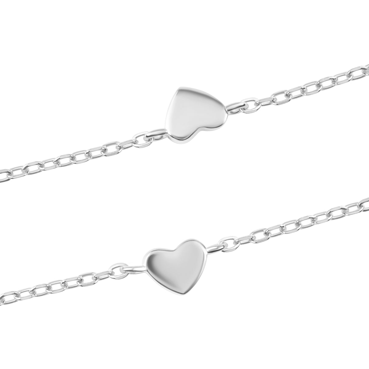 Bransoletka srebrna - serca