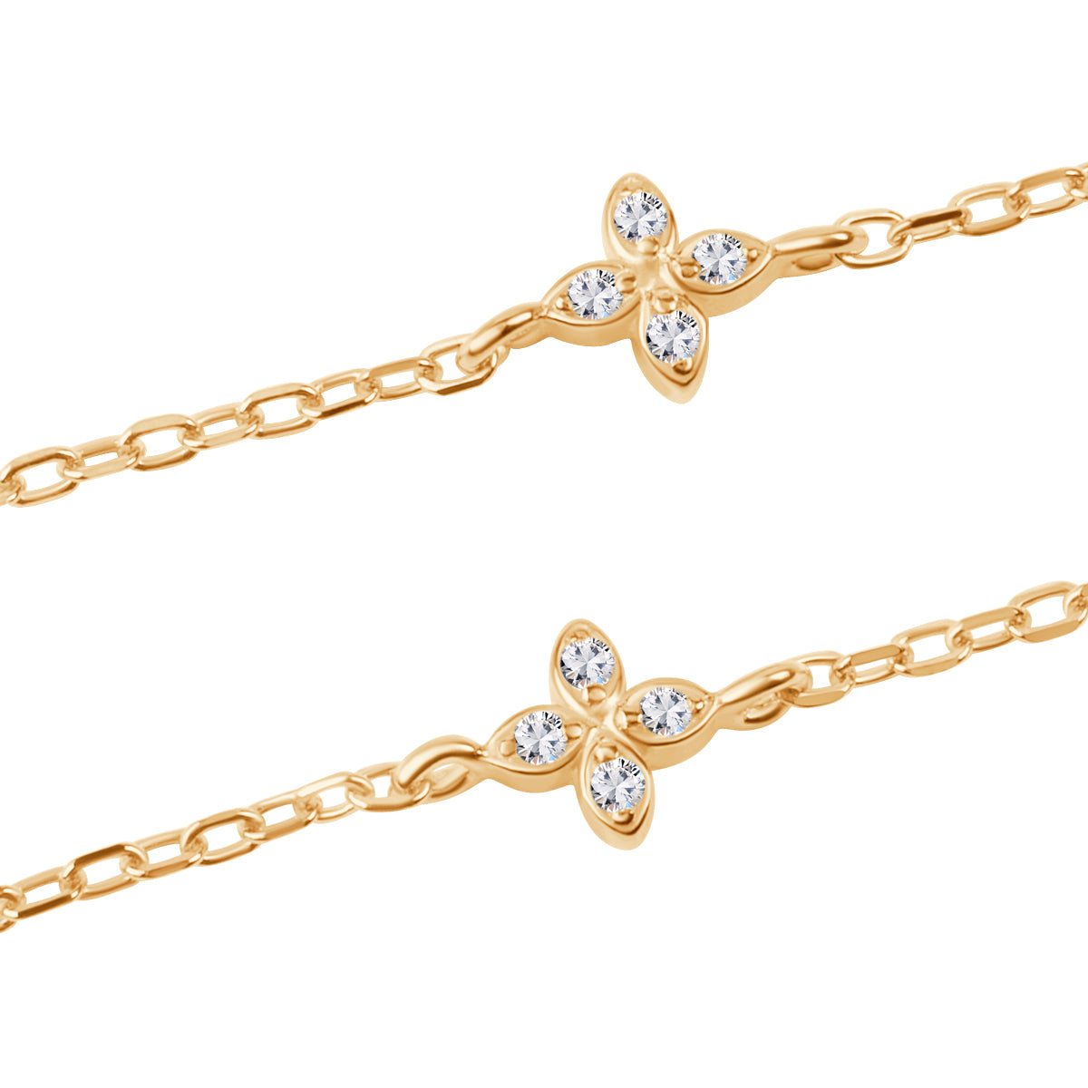 Bransoletka srebrna pozłacana z cyrkoniami