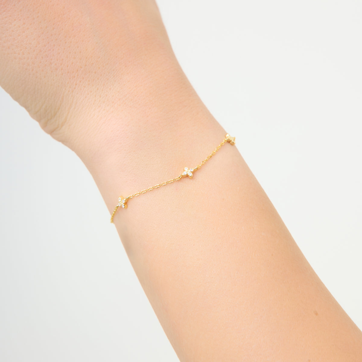 Bransoletka srebrna pozłacana z cyrkoniami