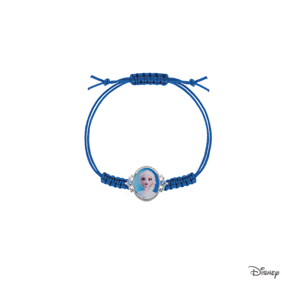 Bransoletka srebrna na niebieskim sznurku - Kraina Lodu - Disney