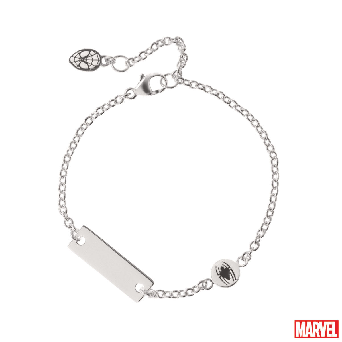 Bransoletka srebrna z blaszką - Spider-Man - Marvel