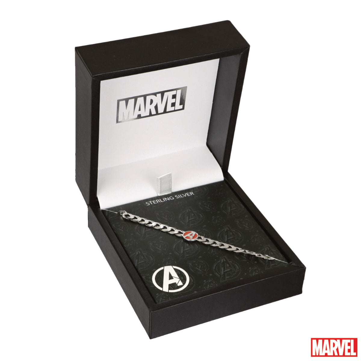 Bransoletka srebrna z czerwoną emalią - Awengers - Marvel