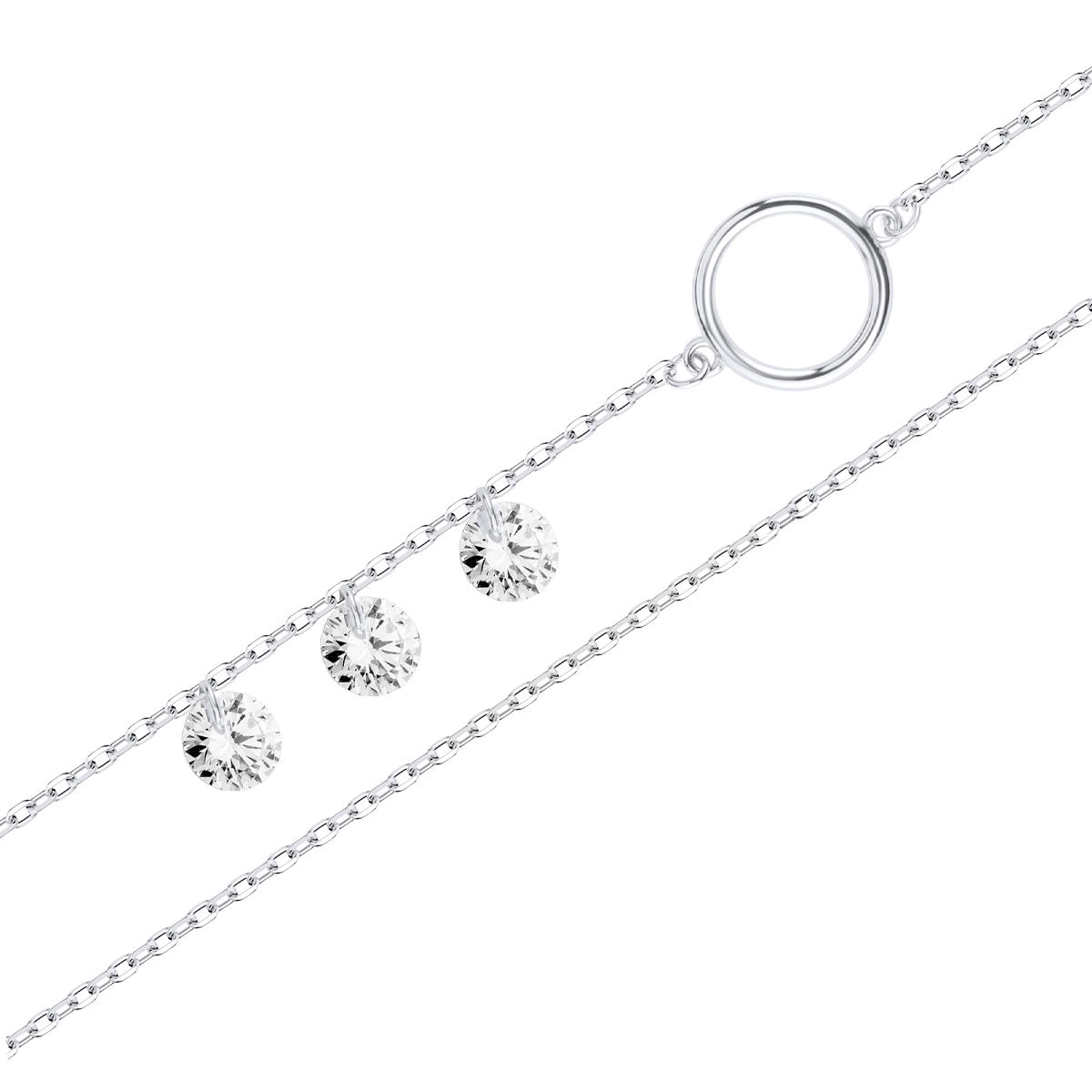 Bransoletka srebrna z cyrkoniami - kulki - Verona