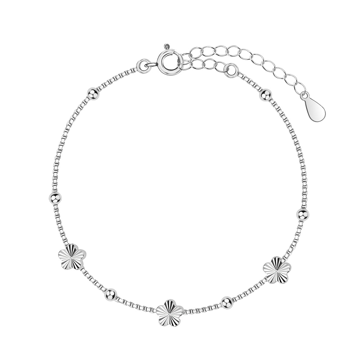 Bransoletka srebrna - koniczyny