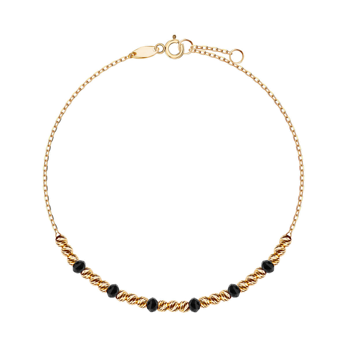 Bransoletka złota z cyrkoniami - kulki