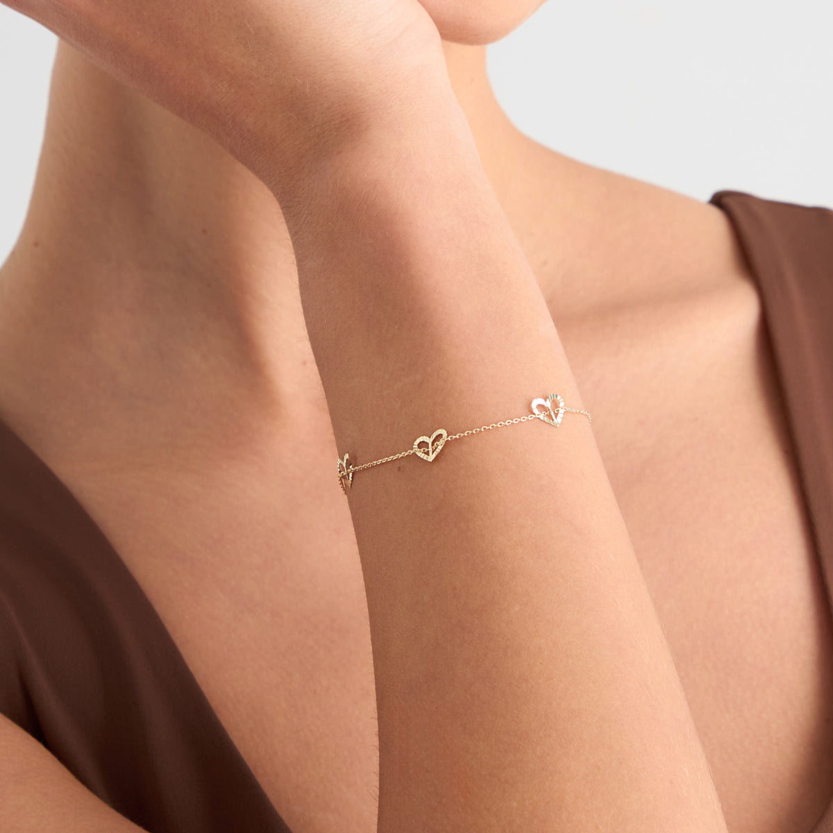 Bransoletka złota - serca