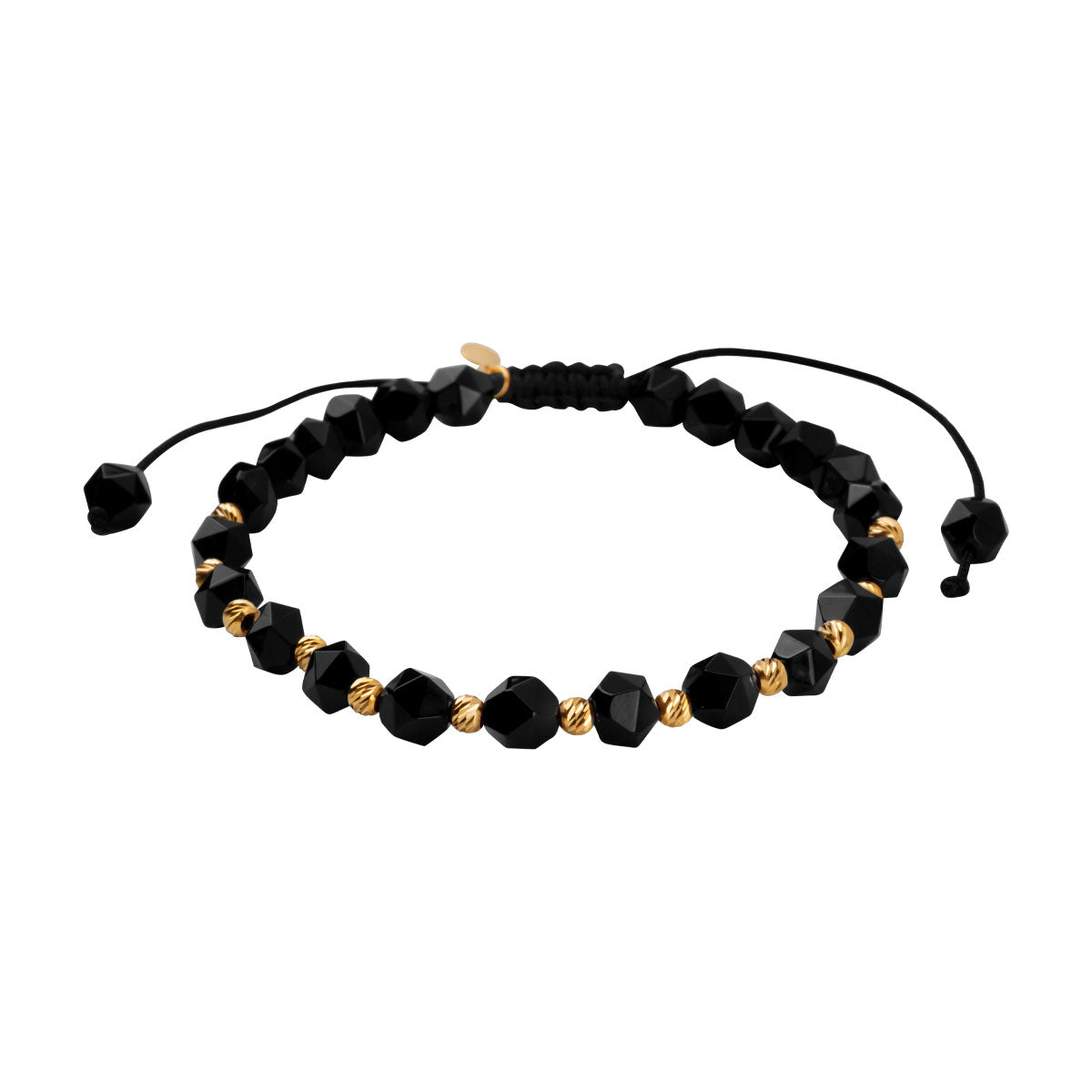 Bransoletka złota z onyksem