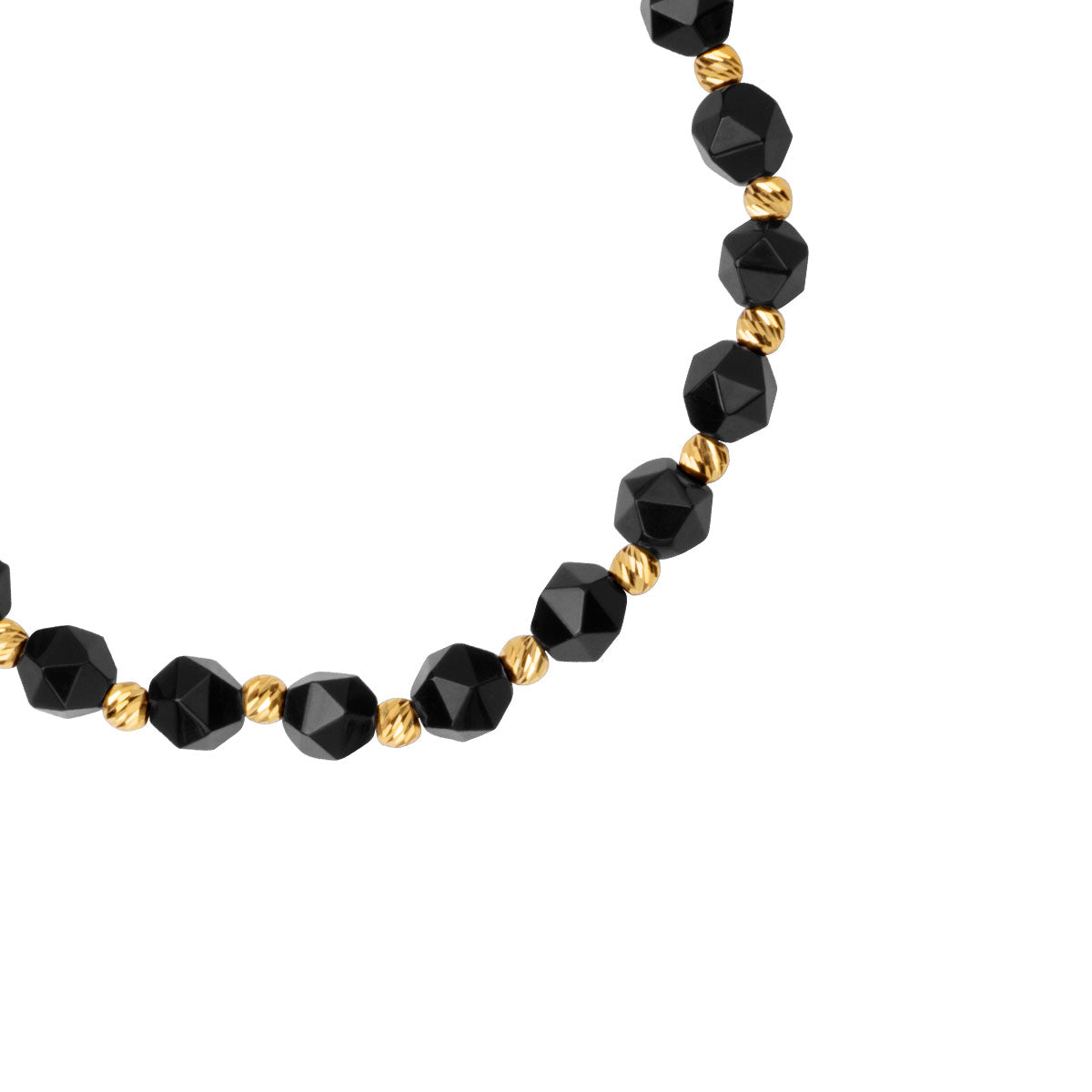 Bransoletka złota z onyksem