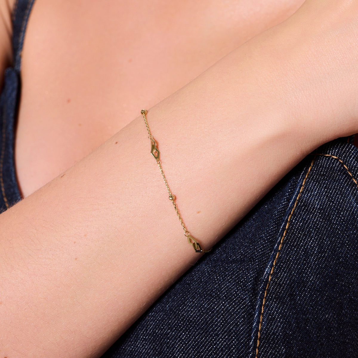 Bransoletka złota - kulki