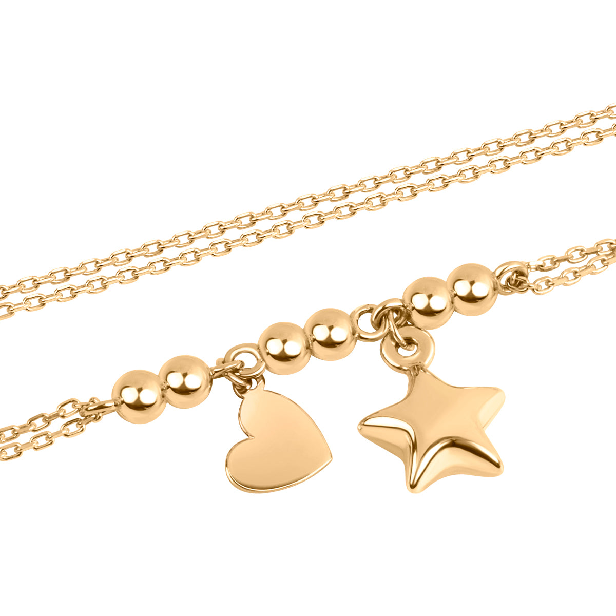 Bransoletka złota - gwiazda - serce