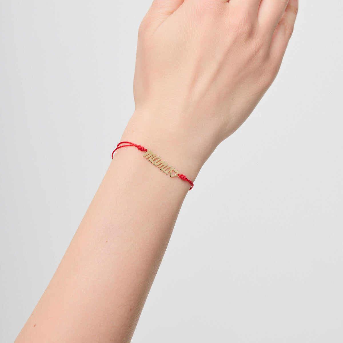 Bransoletka złota na czerwonym sznurku - mama - Mommy & Me