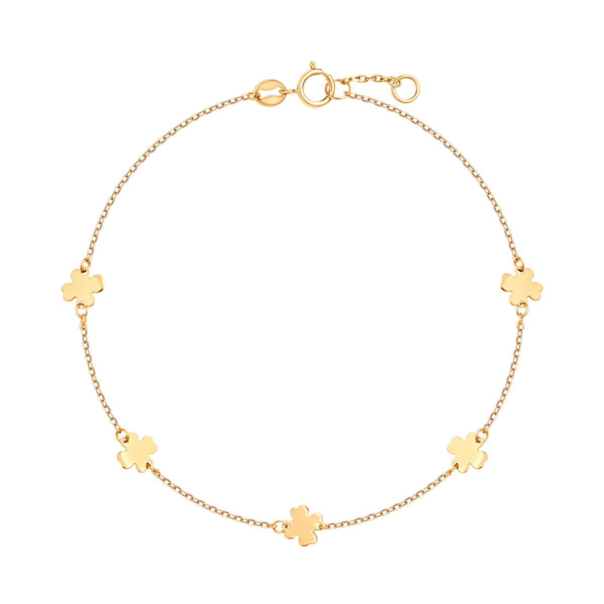 Bransoletka złota - koniczyny