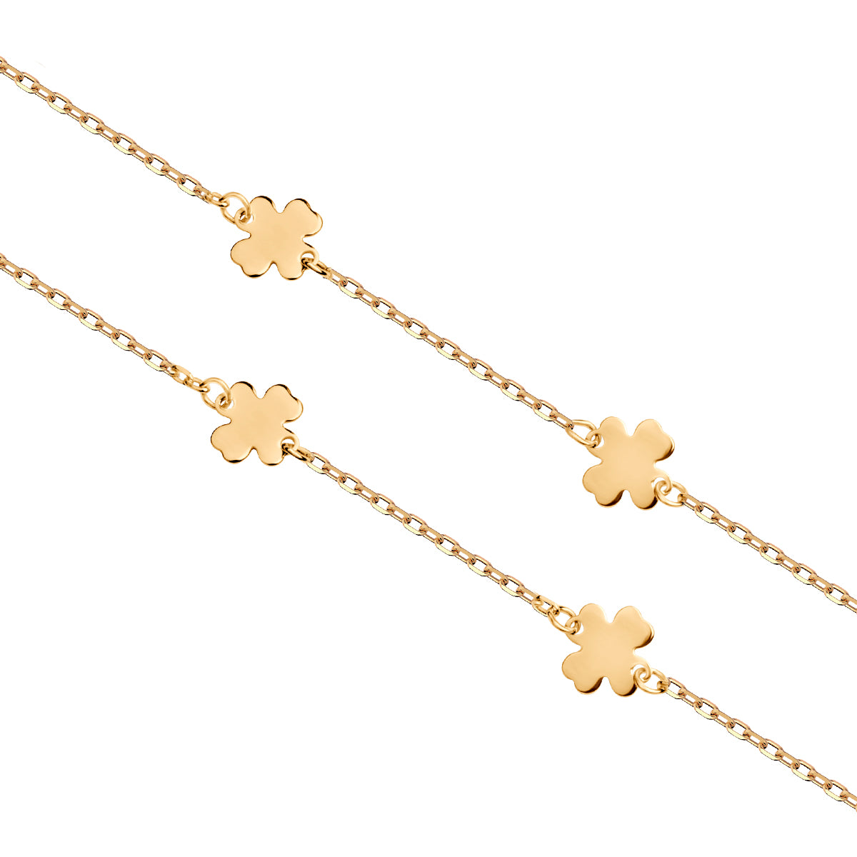 Bransoletka złota - koniczyny