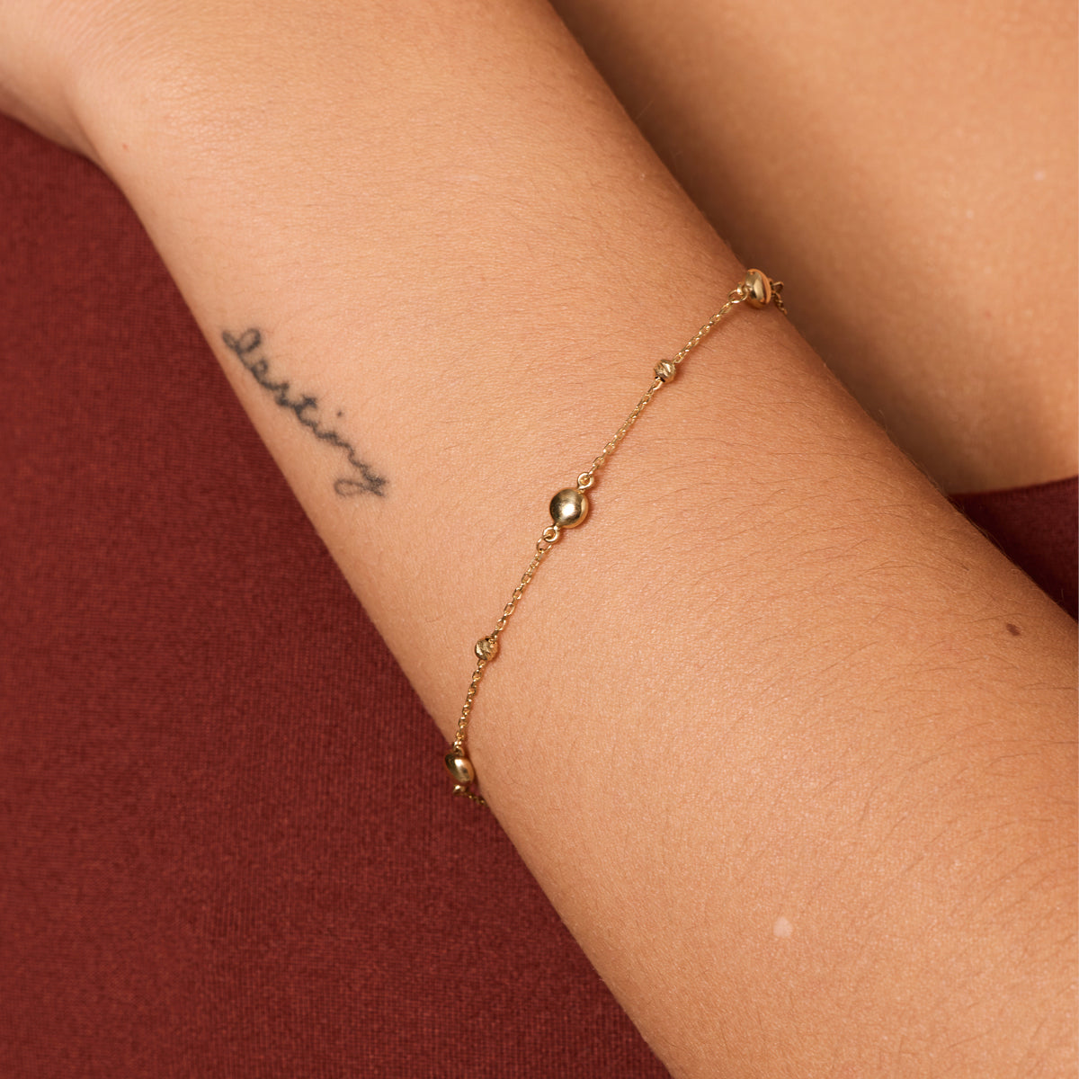Bransoletka złota - kulki - Verona