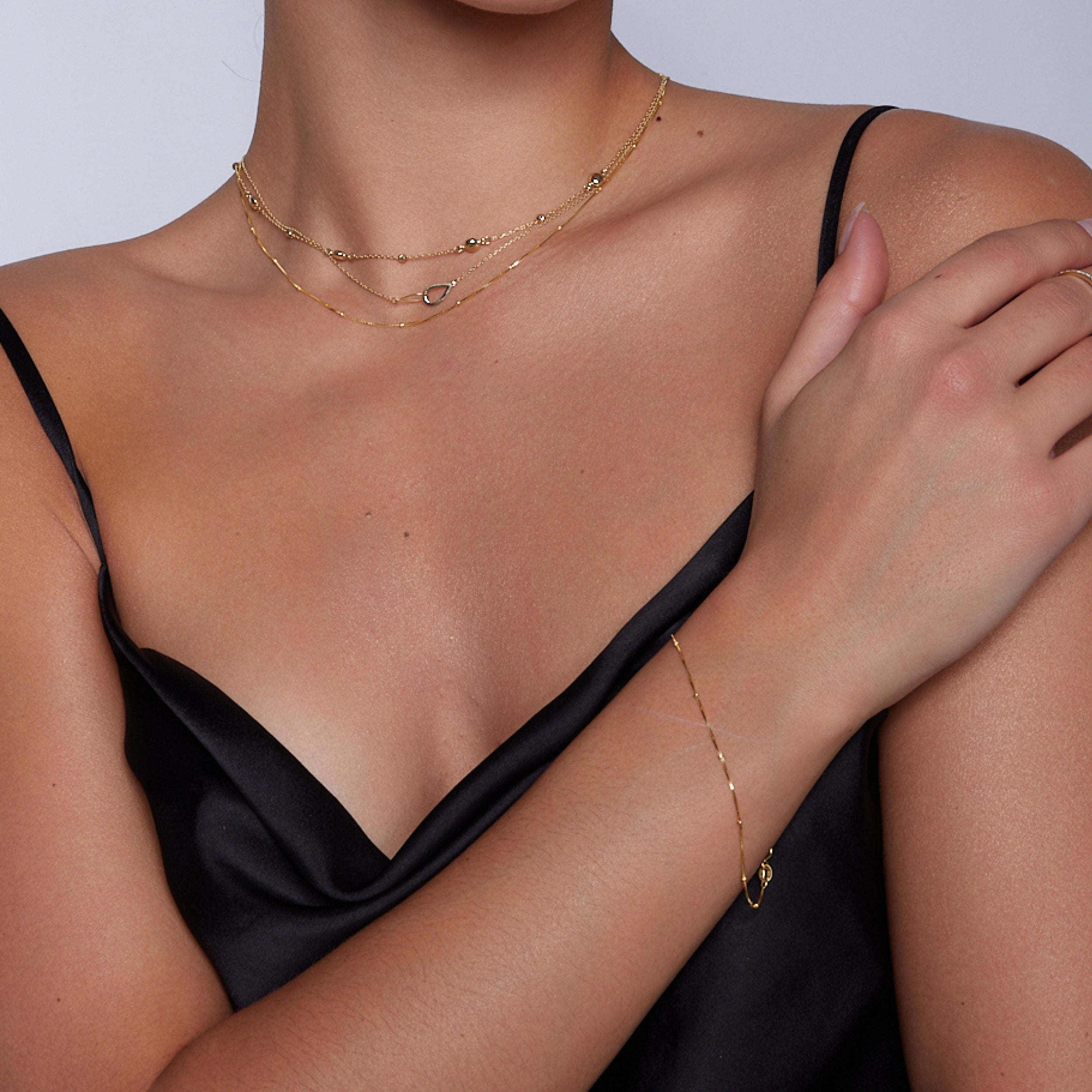 Bransoletka złota - kulki - Verona