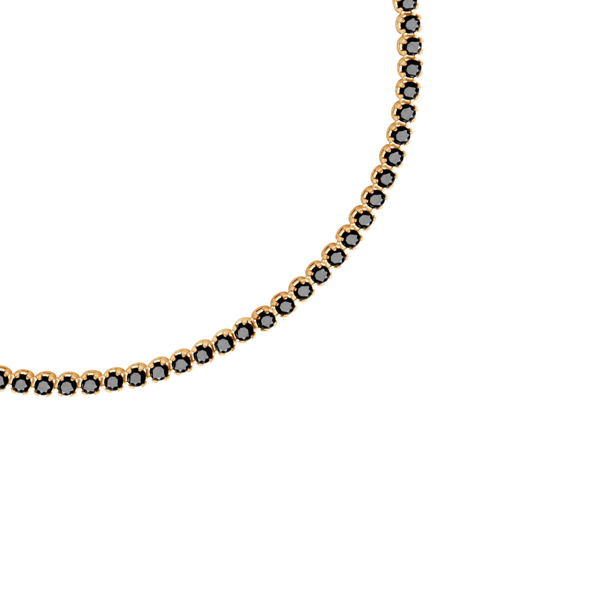 Bransoletka tenisowa złota z czarnymi cyrkoniami
