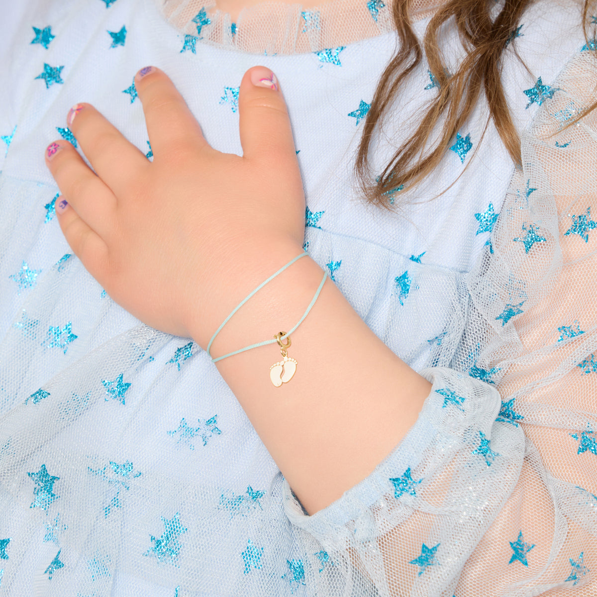 Zawieszka srebrna pozłacana - stopy - Mommy & Me