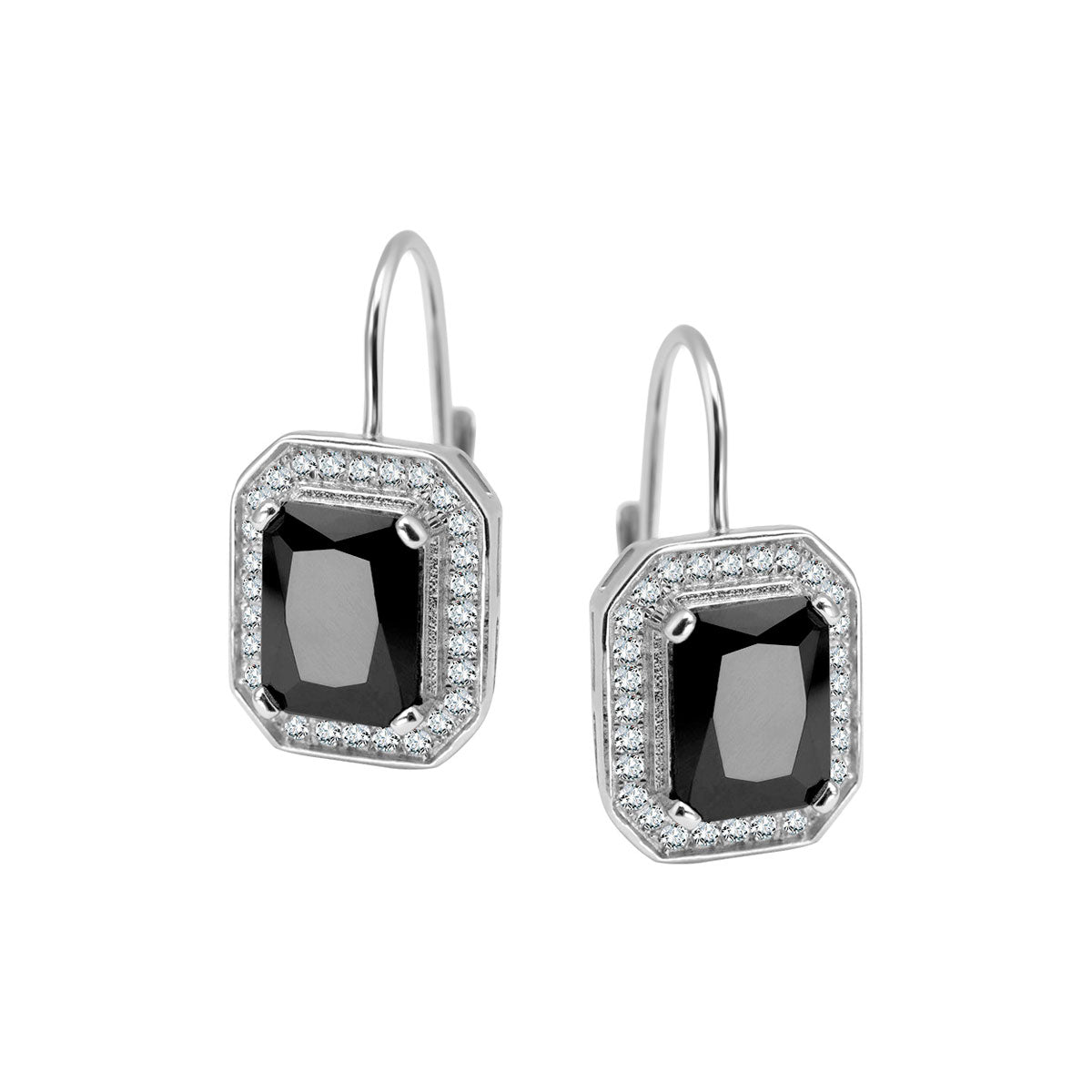 Kolczyki srebrne z czarnymi cyrkoniami - Evento - Verona