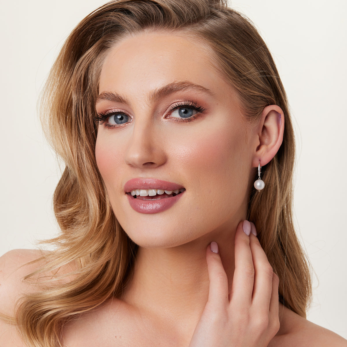 Kolczyki srebrne z perłami i cyrkoniami - Verona