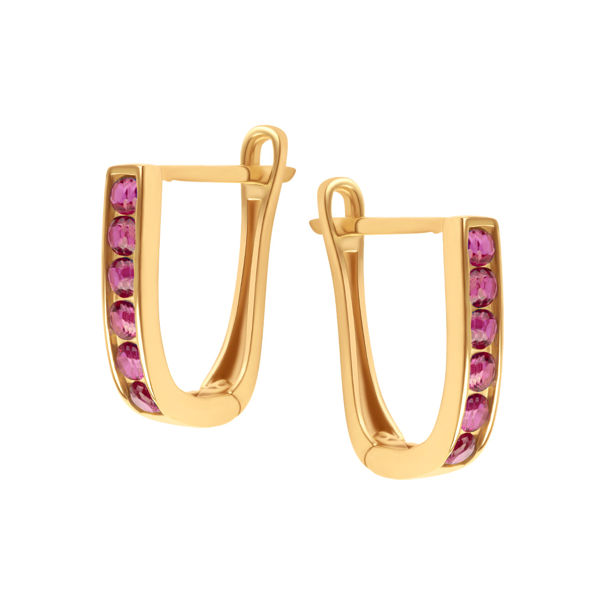 Kolczyki srebrne pozłacane z różowymi cyrkoniami