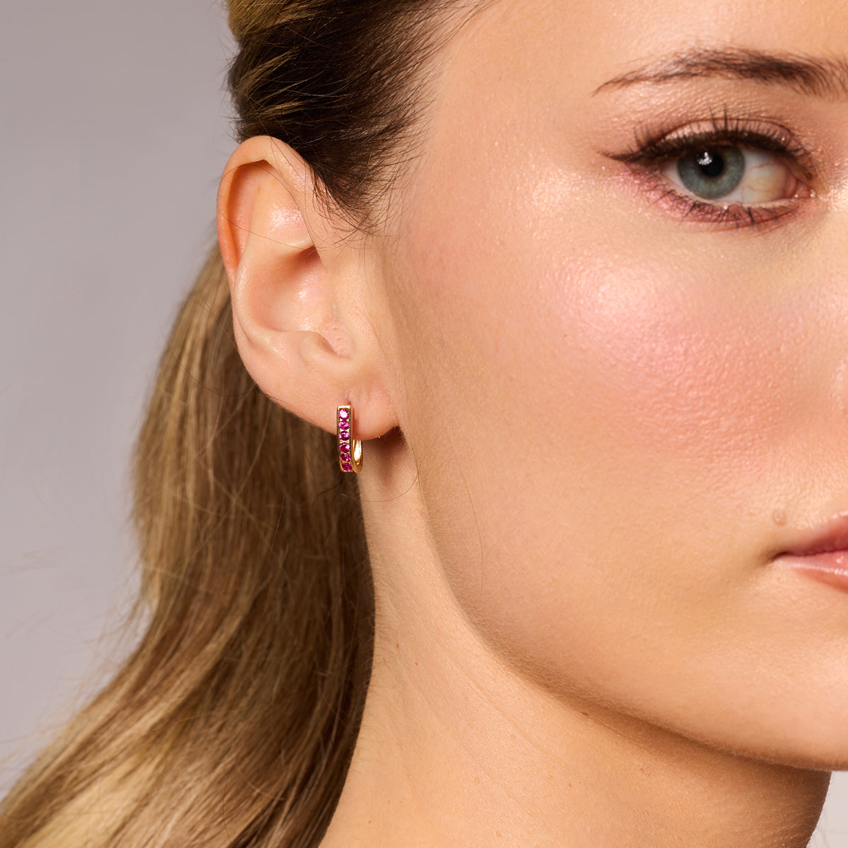 Kolczyki srebrne pozłacane z różowymi cyrkoniami