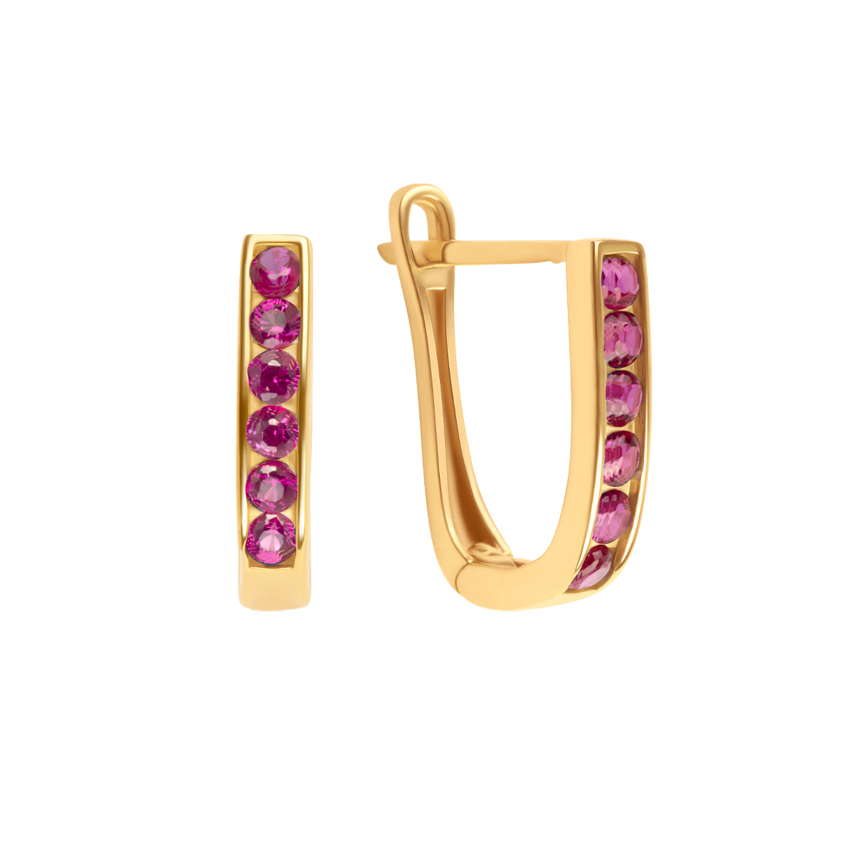 Kolczyki srebrne pozłacane z różowymi cyrkoniami