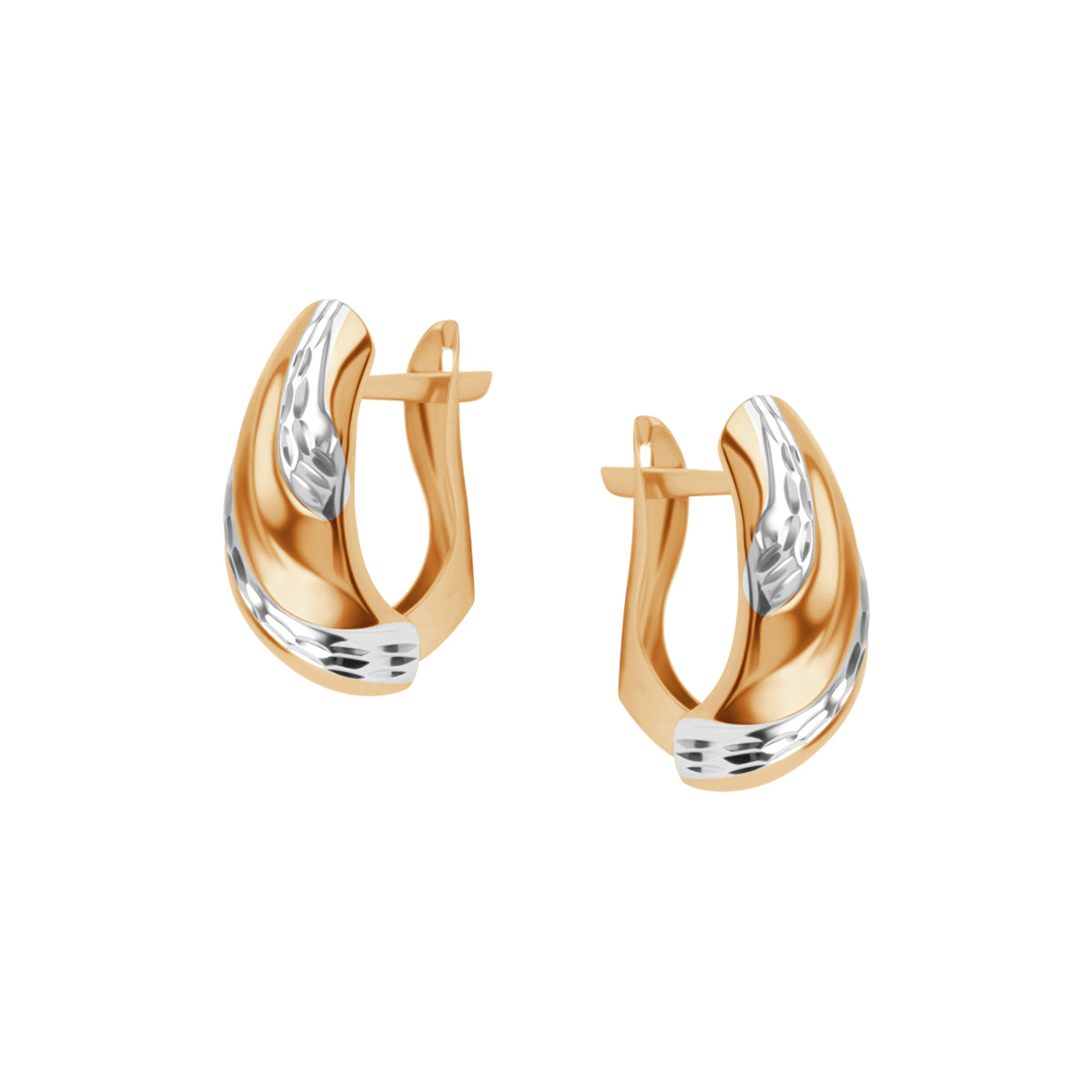 Kolczyki z dwukolorowego złota