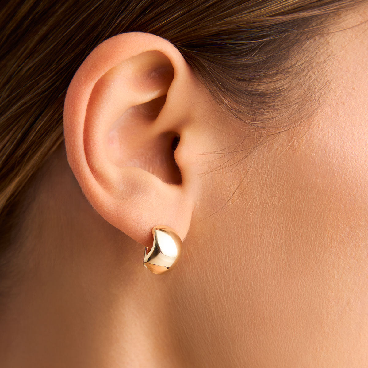 Kolczyki złote - półokrągłe