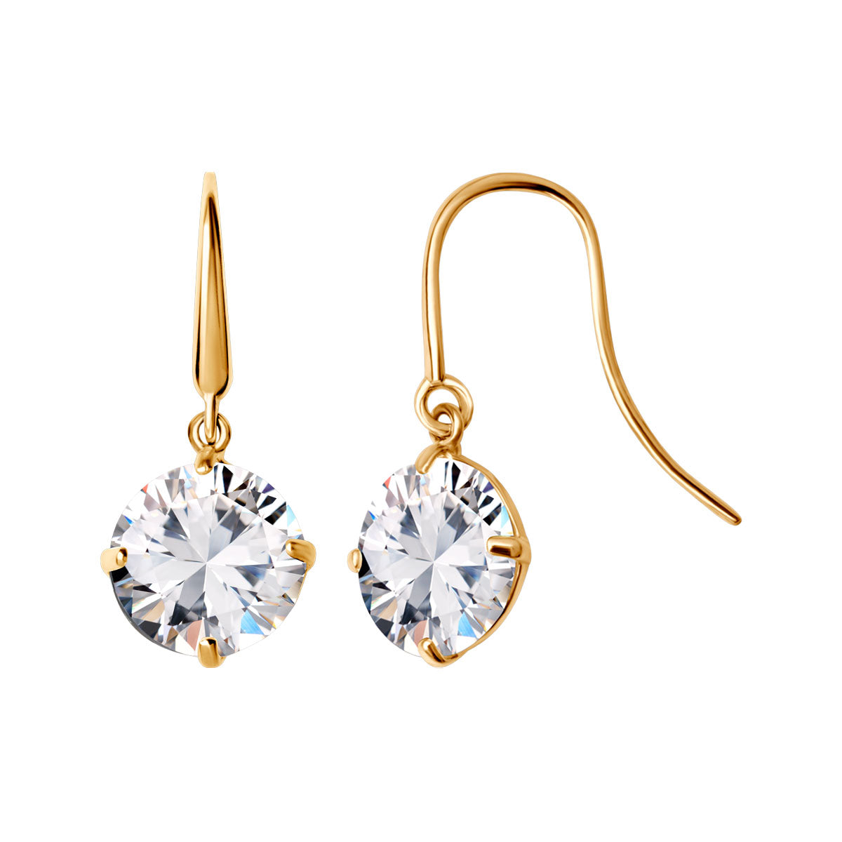 Kolczyki złote z cyrkoniami