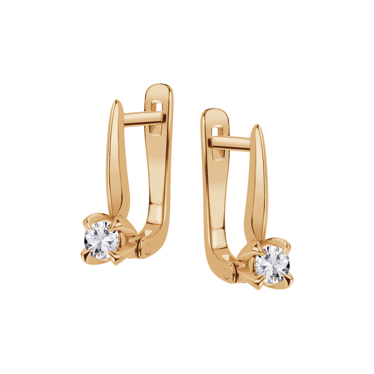 Kolczyki złote wiszące z diamentami