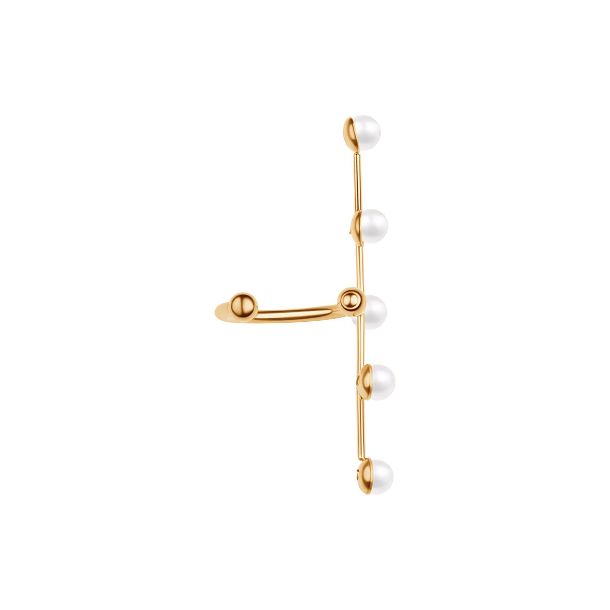 Nausznica stalowa z imitacją pereł - Moderno - Verona