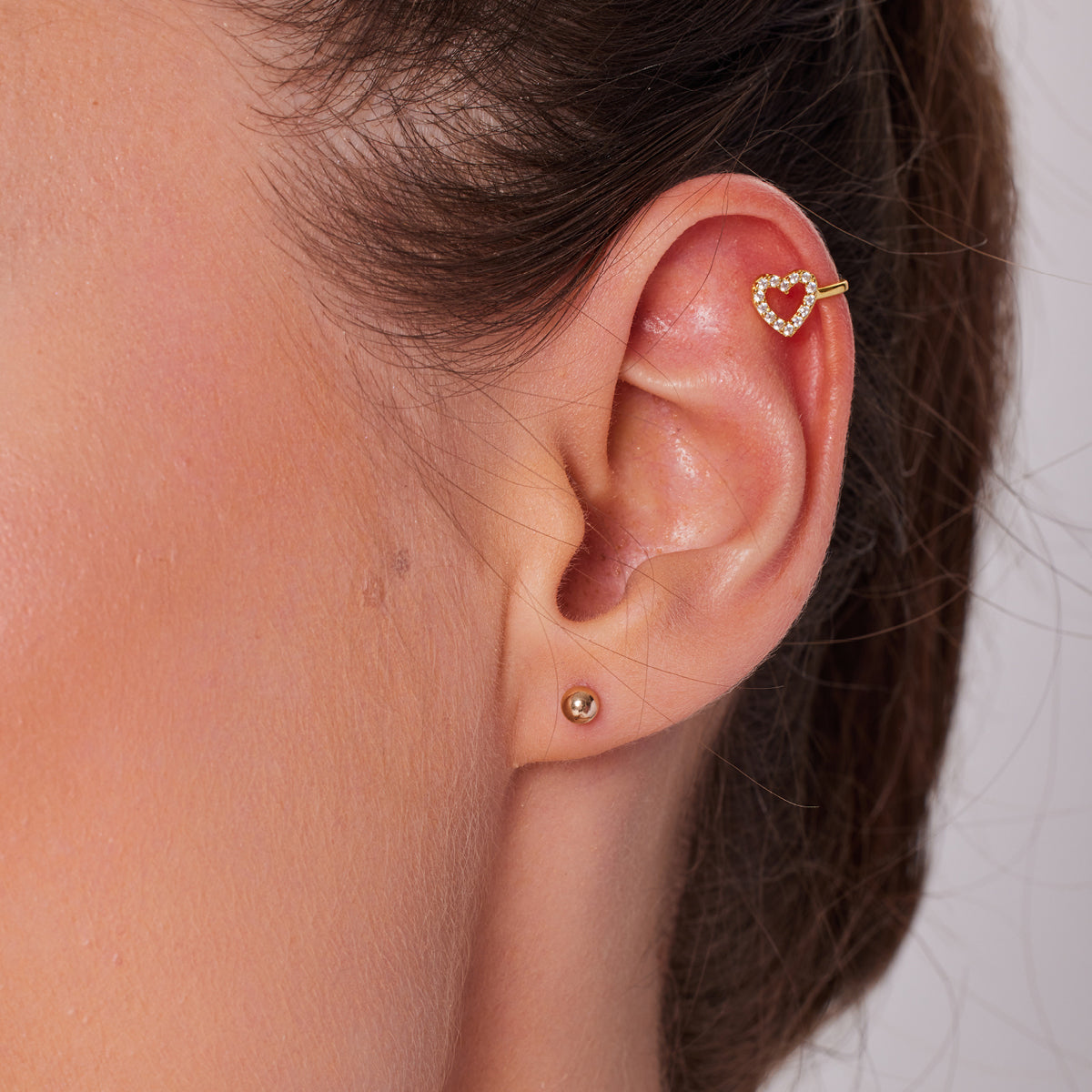 Kolczyk srebrny pozłacany - kulka - Bambini