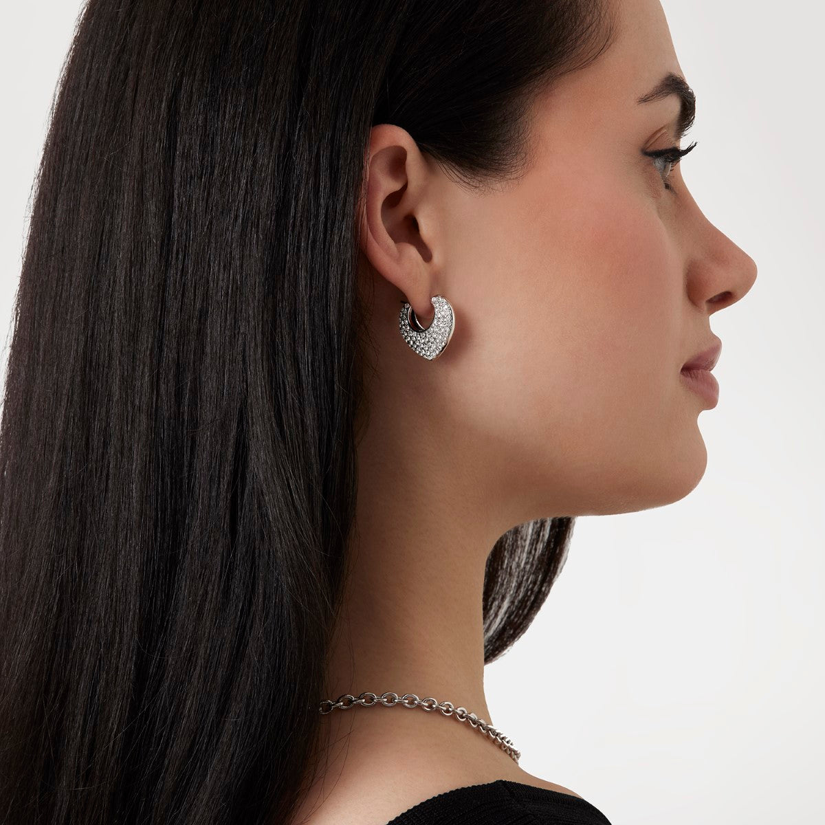 Kolczyki stalowe z cyrkoniami - serca - Guess Jewelery