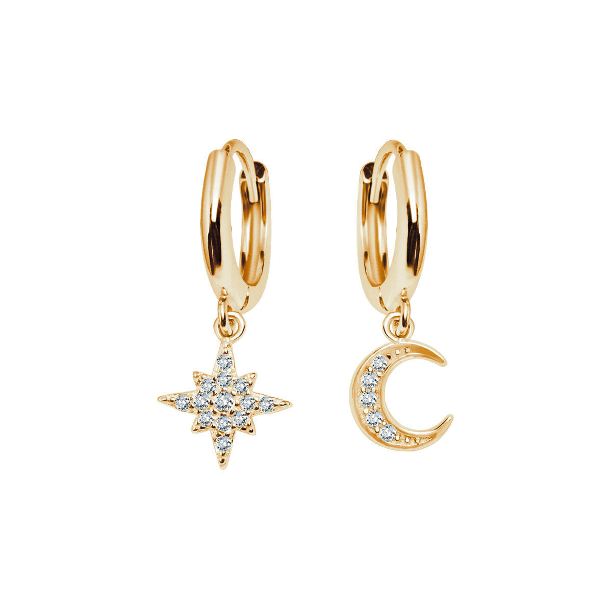 Kolczyki srebrne pozłacane z cyrkoniami - Verona