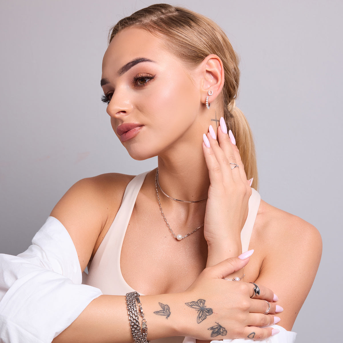 Kolczyki srebrne z perłami