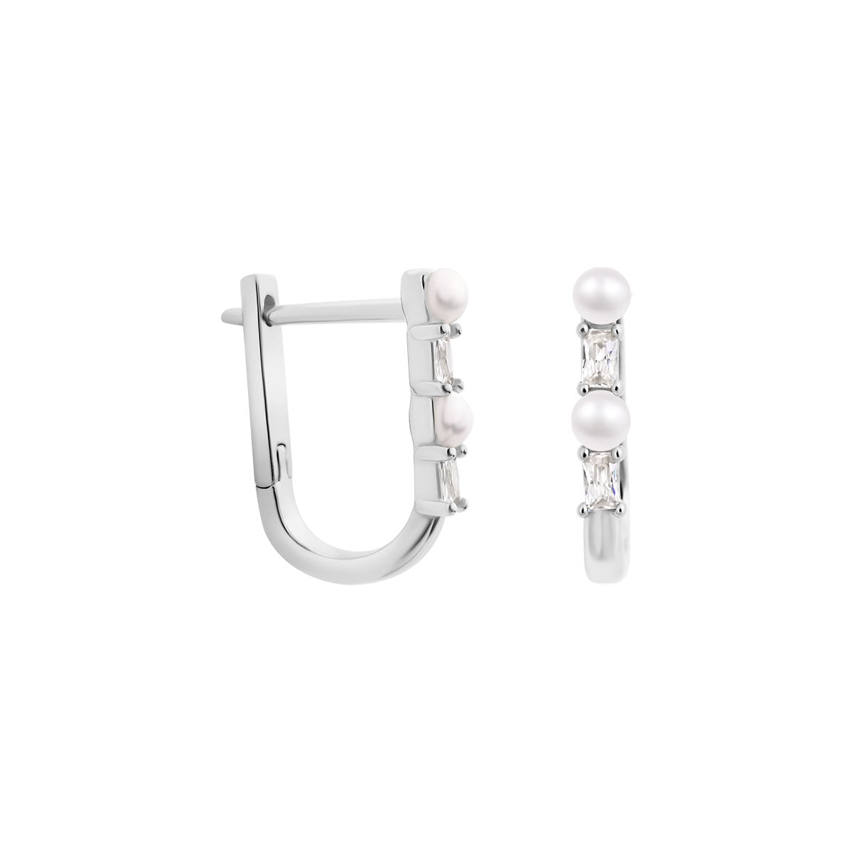 Kolczyki srebrne z perłami i cyrkoniami