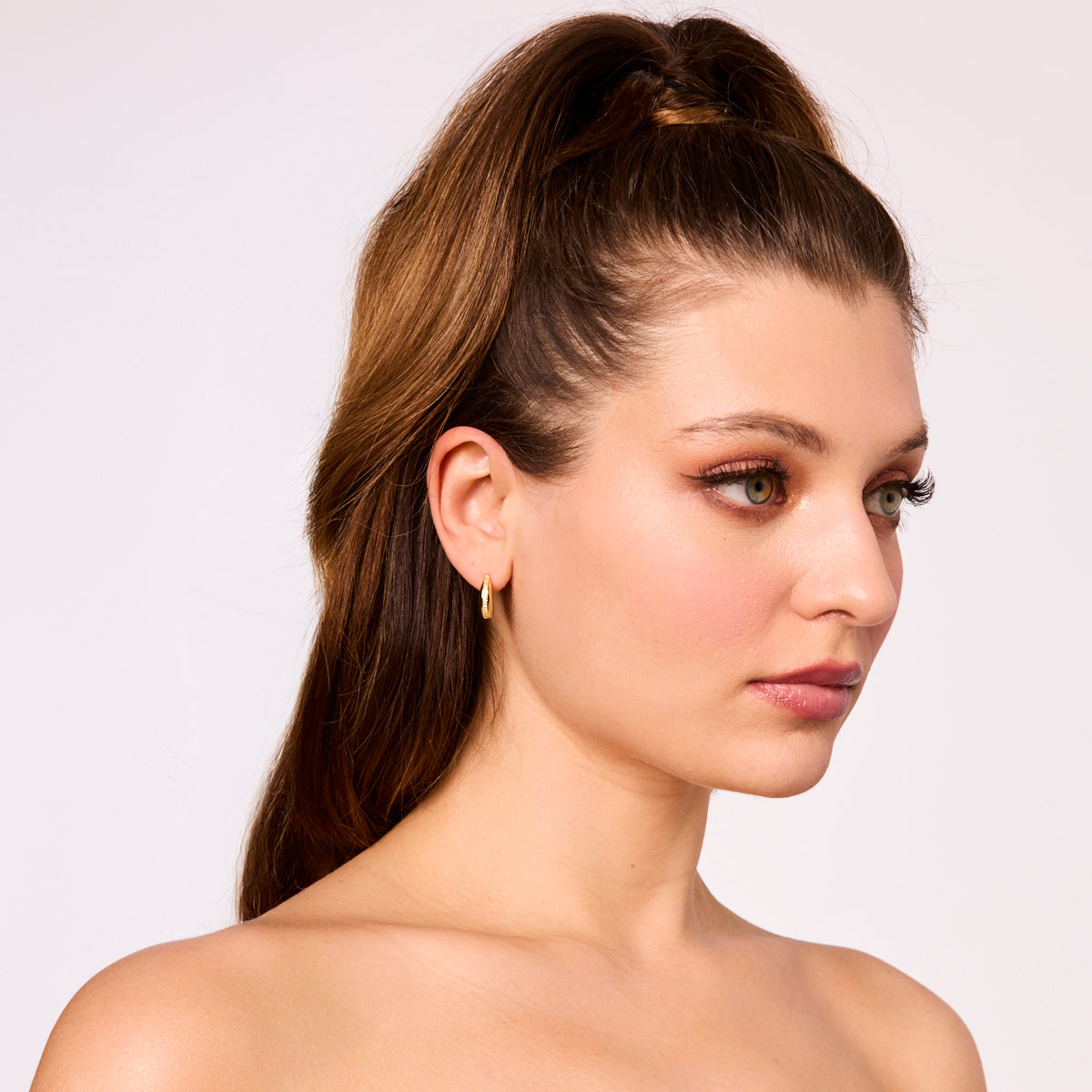 Kolczyki srebrne pozłacane z cyrkoniami - koła