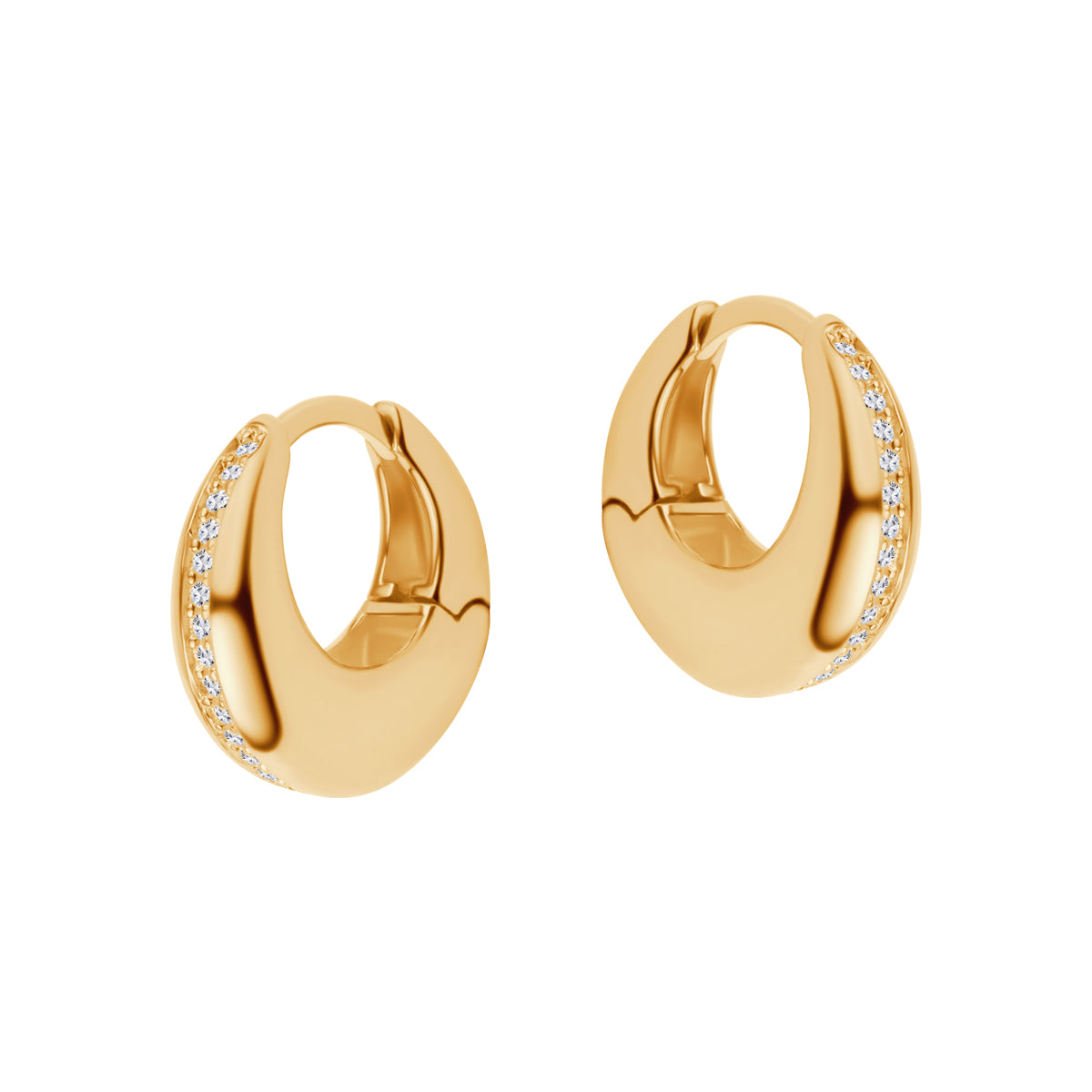 Kolczyki srebrne pozłacane z cyrkoniami - koła