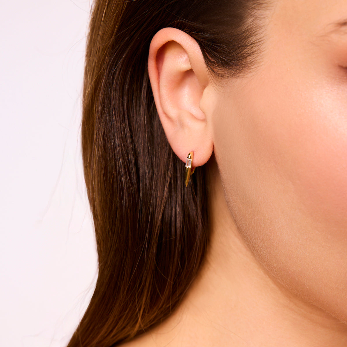 Kolczyki srebrne pozłacane z cyrkoniami