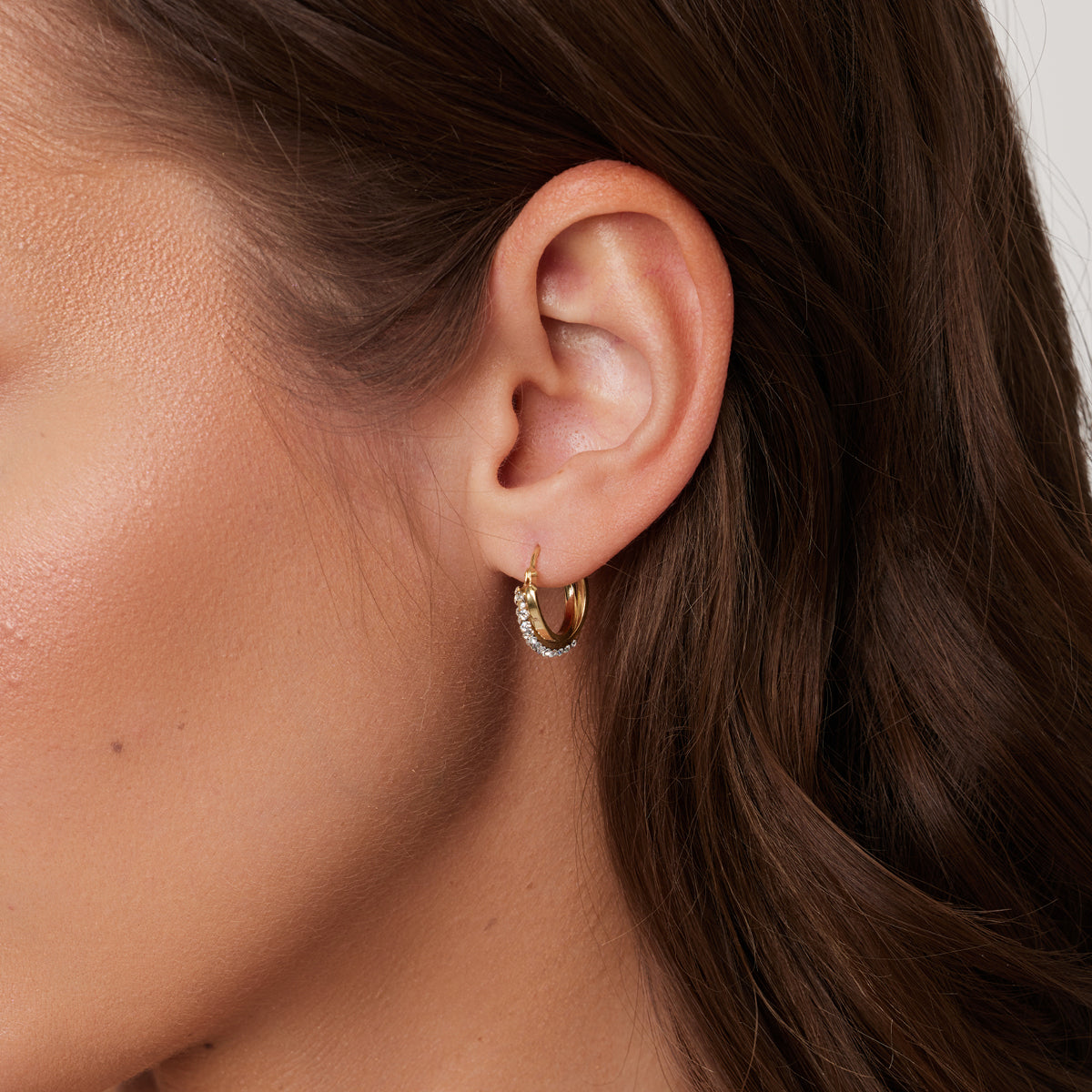 Kolczyki złote z cyrkoniami - koła