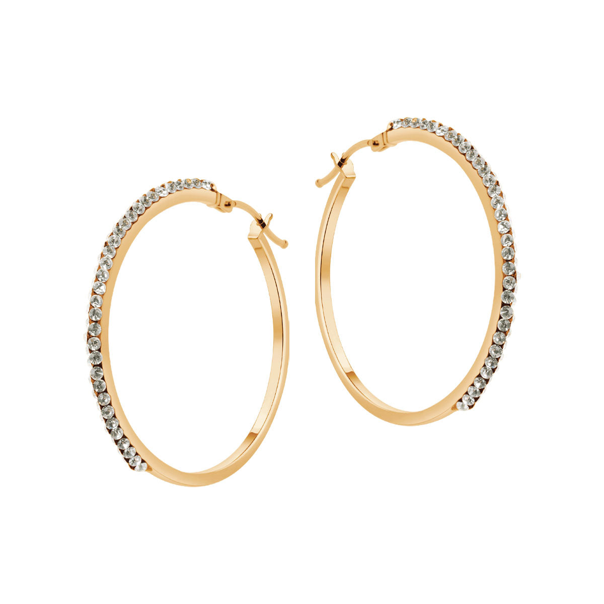 Kolczyki złote z cyrkoniami - koła - Evento